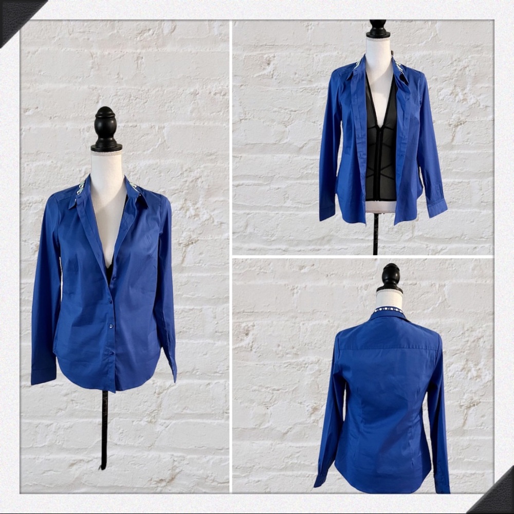 NYSJ Blue Top With Black Lining-XS